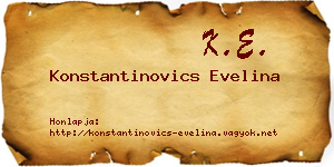 Konstantinovics Evelina névjegykártya